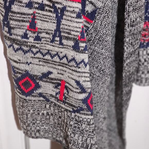 Roxy Aztec Print Draped Knit Cardigan Sweater Size M Western Americana Festival - Picture 5 of 8
